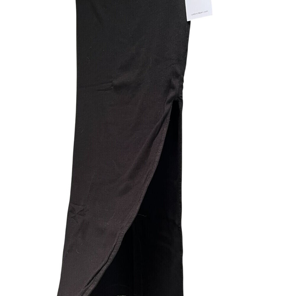 NEW Cotton‎ Citizen Melbourne Midi Skirt with Slit Black Large